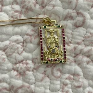 Chariot tarot card necklace. Unworn in box.